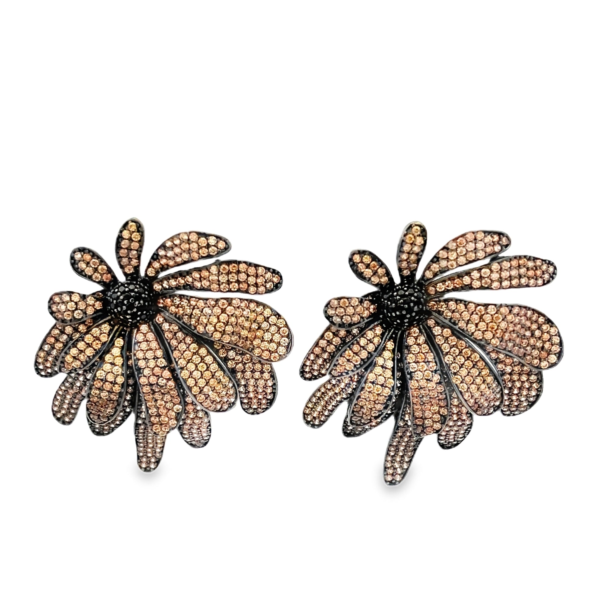 ARETES FLOR DE PLATA 925 CON CRISTALES DE COLORES