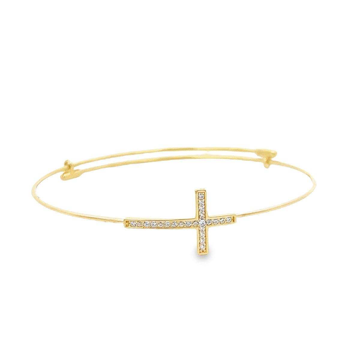 14KY PULSERA TIPO ARO CON CRUZ PEQUEA`A