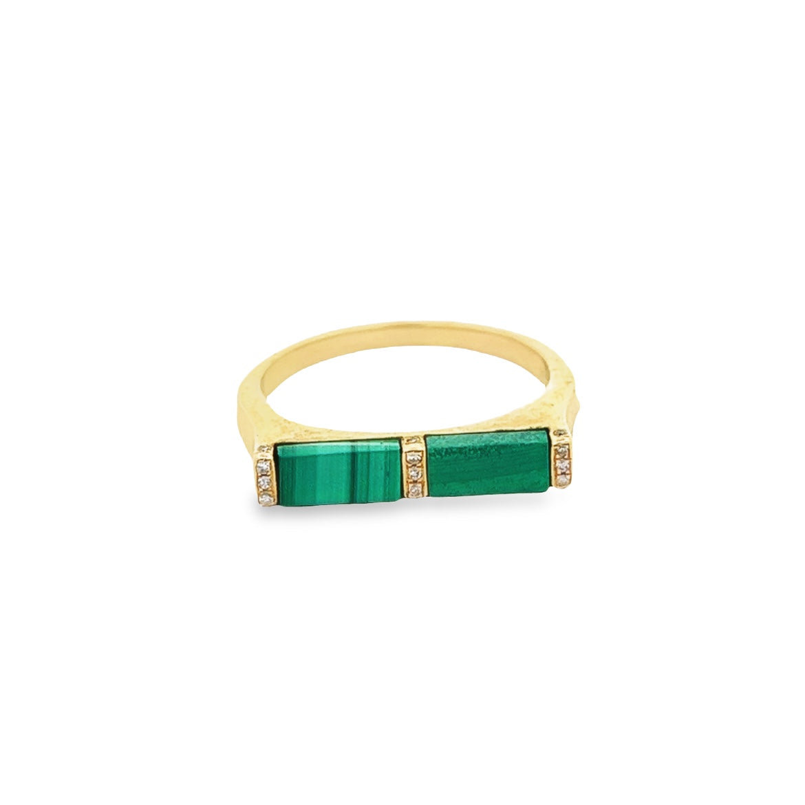 14K GOLD MALACHITE RING
