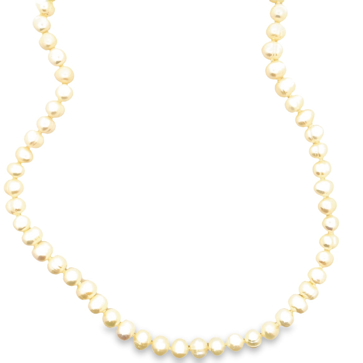 NECKLACE WHITE PEARL SILVER CLASP HEART 8MM
