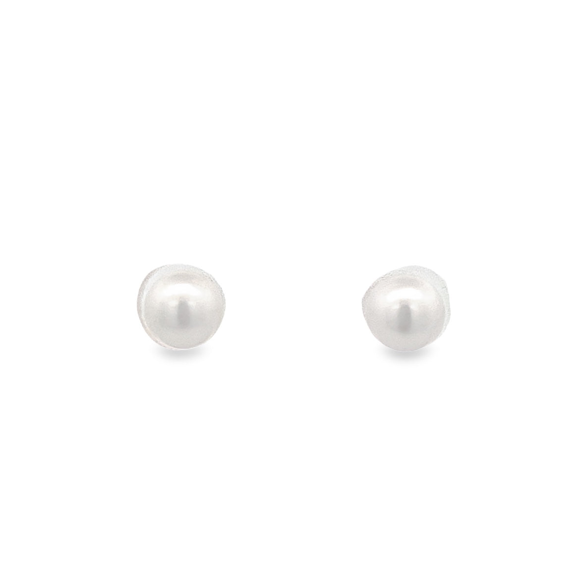 18K GOLD EARRING ROUND PEARL