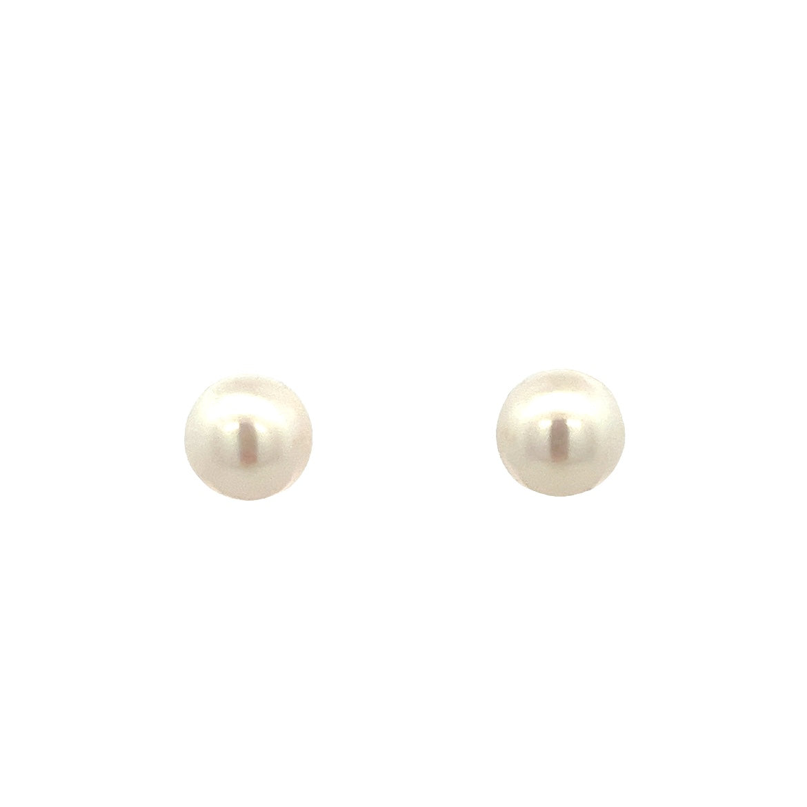 18K GOLD EARRINGS ROUND PEARL