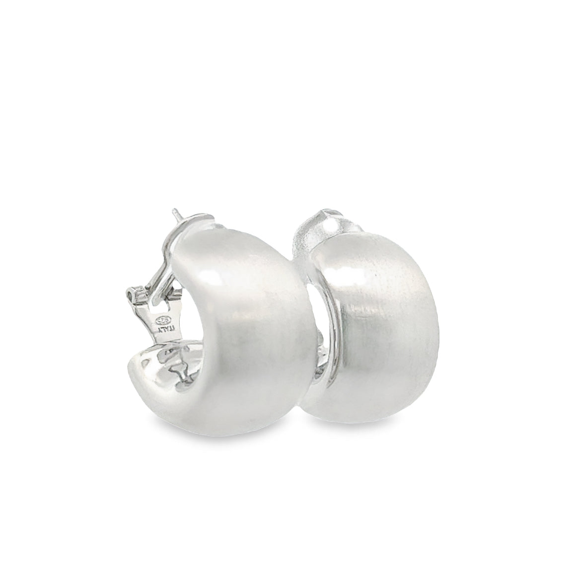 925 SILVER PLATED CRESCENT STUD EARRINGS