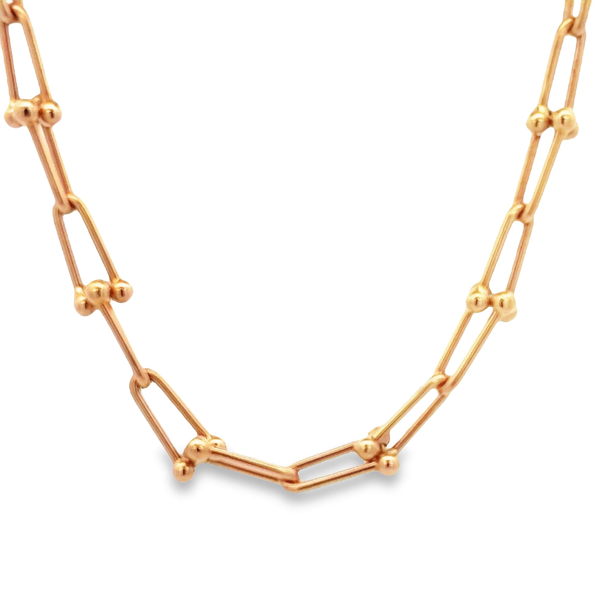 14K ROSE GOLD DOT LINK NECLACE