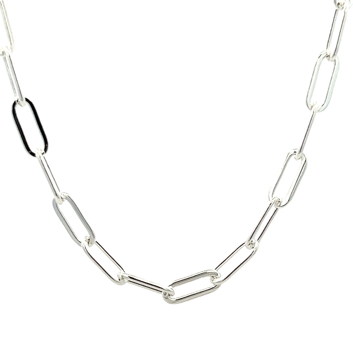 925 SILVER PAPERCLIP CHAIN 18 INCH