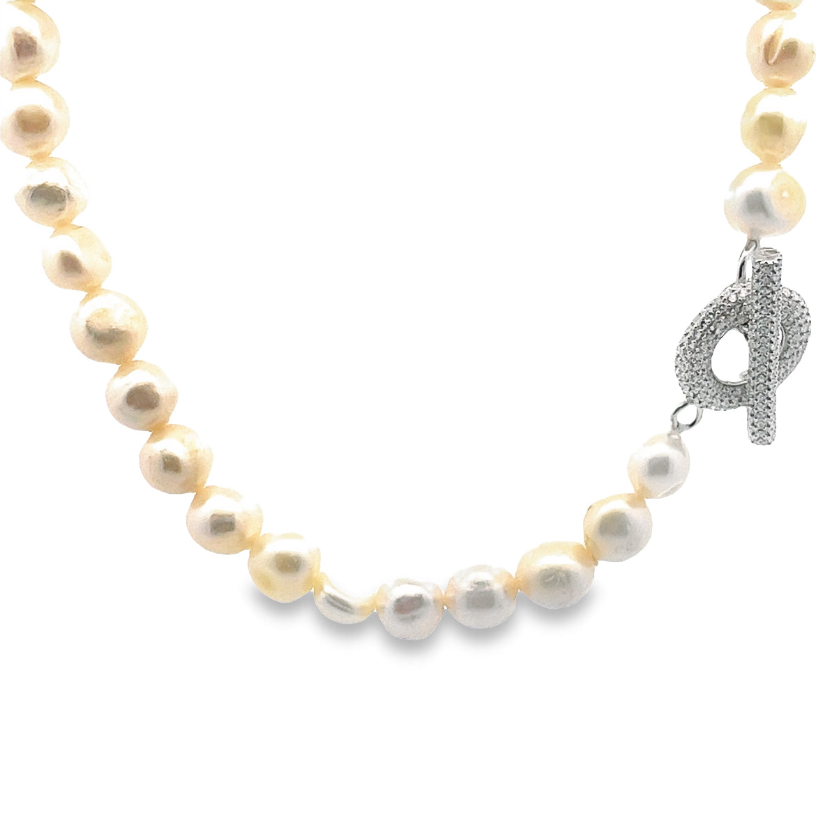 925 SILVER PLATED NECKLACE WITH WHITE PEARL