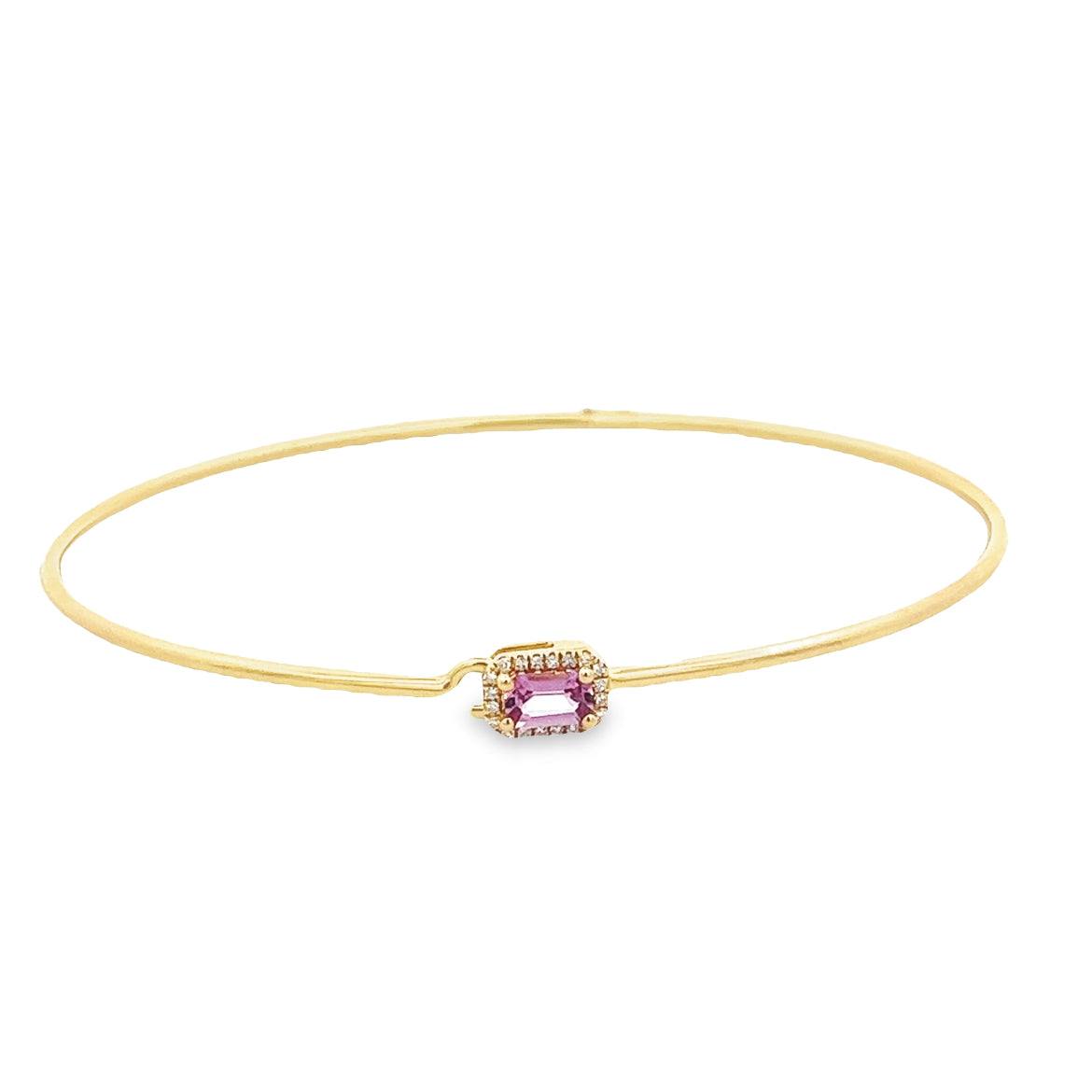 D0.05 14KY PINK SAPPHIRE DIAMOND BANGLE