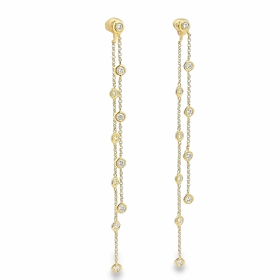 D0.35 14KY DROP CHAIN EARRING