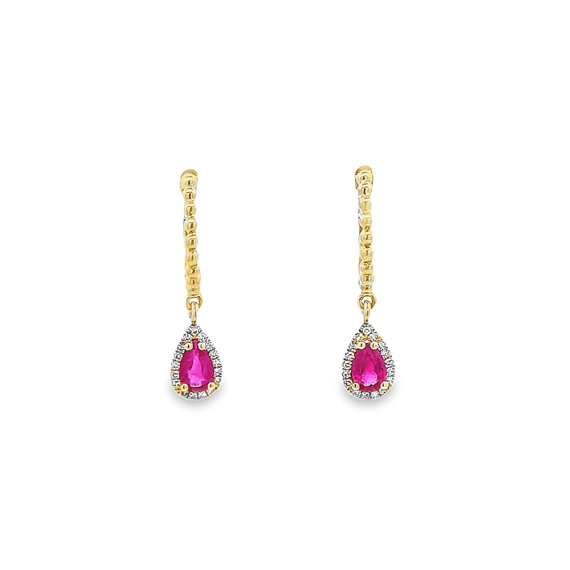 D0.08 14KY RUBY DIAMOND EARRING