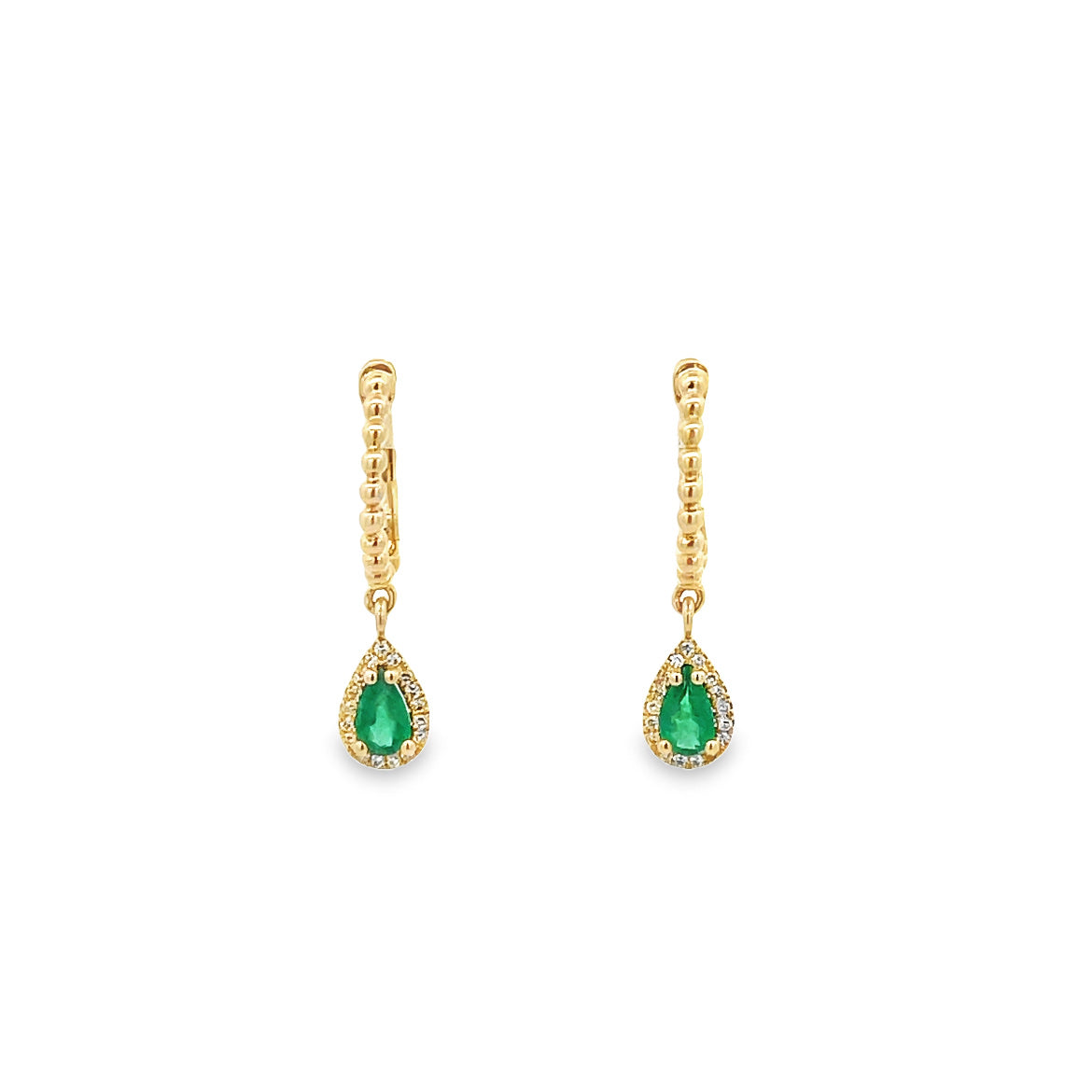D0.08 14KY EMERALD DIAMOND EARRING