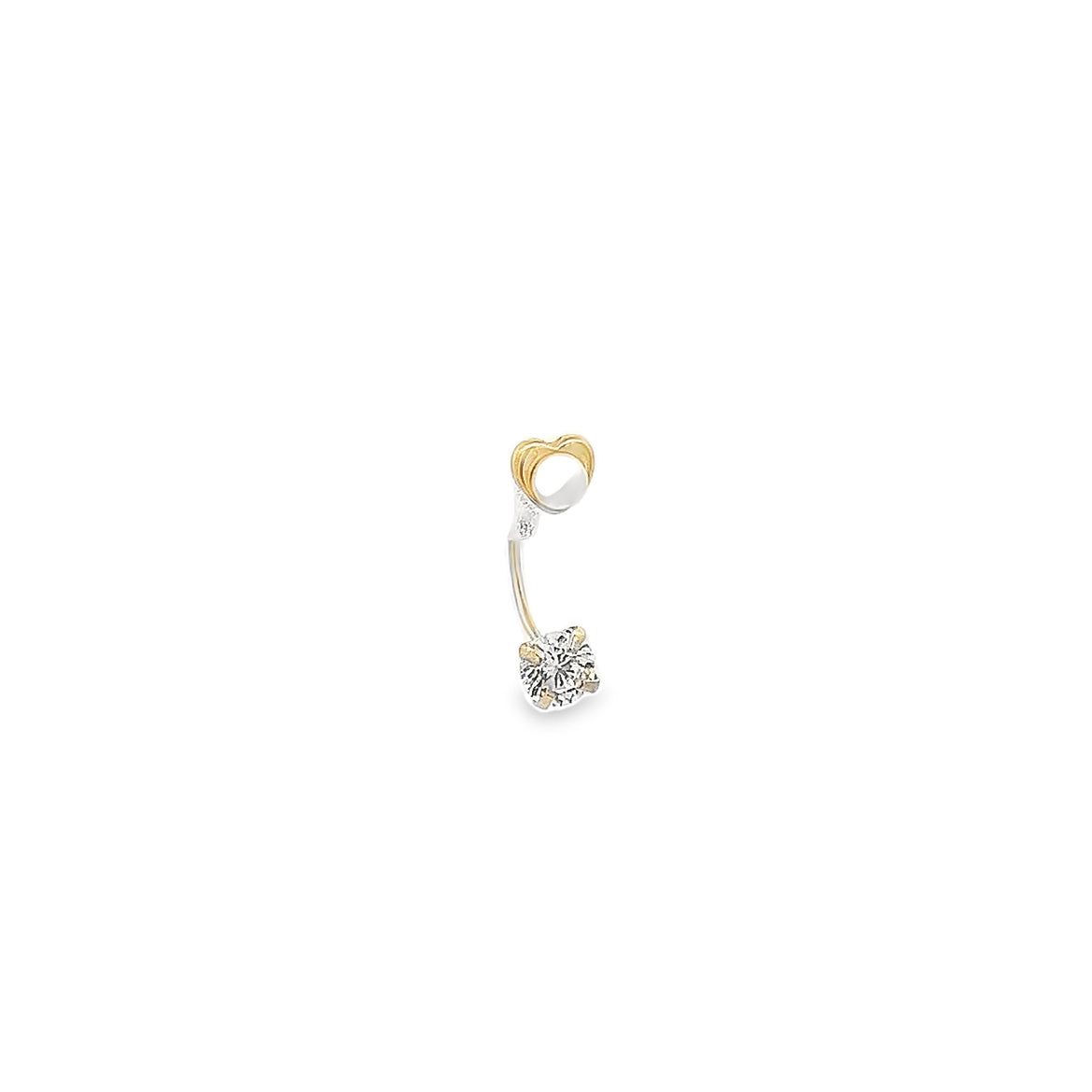 PIERCING DE BRAZALETE CON CRISTAL Y PERLA EN ORO DE 14 K