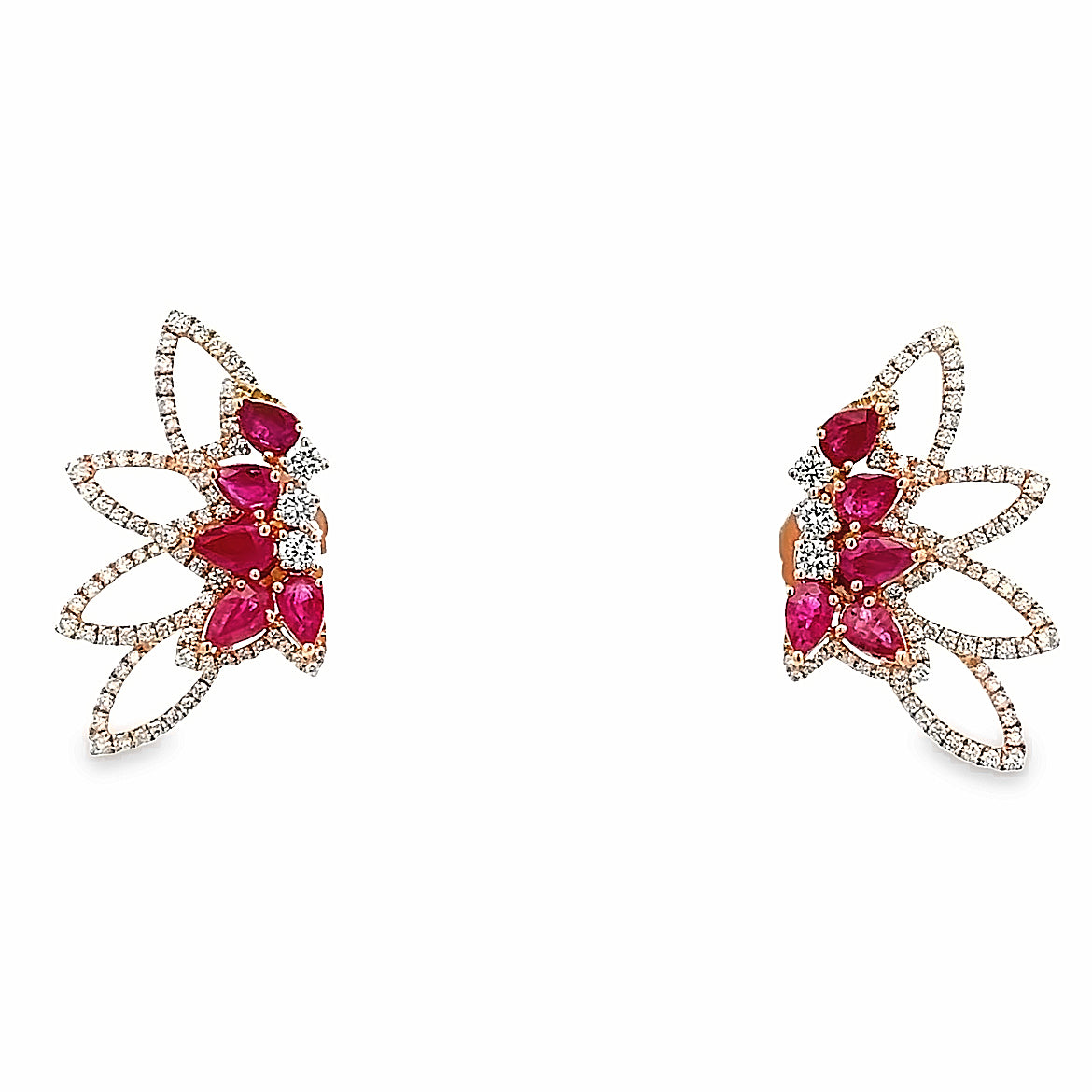 18K ROSE GOLD EARRINGS WRAP WITH RUBY