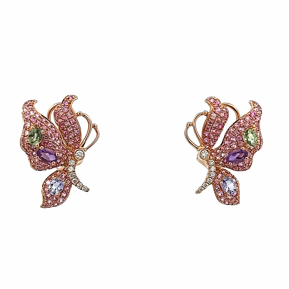 D0.20CT 18KR BUTTERFLY ER COLOR SAPPH 3.27CT