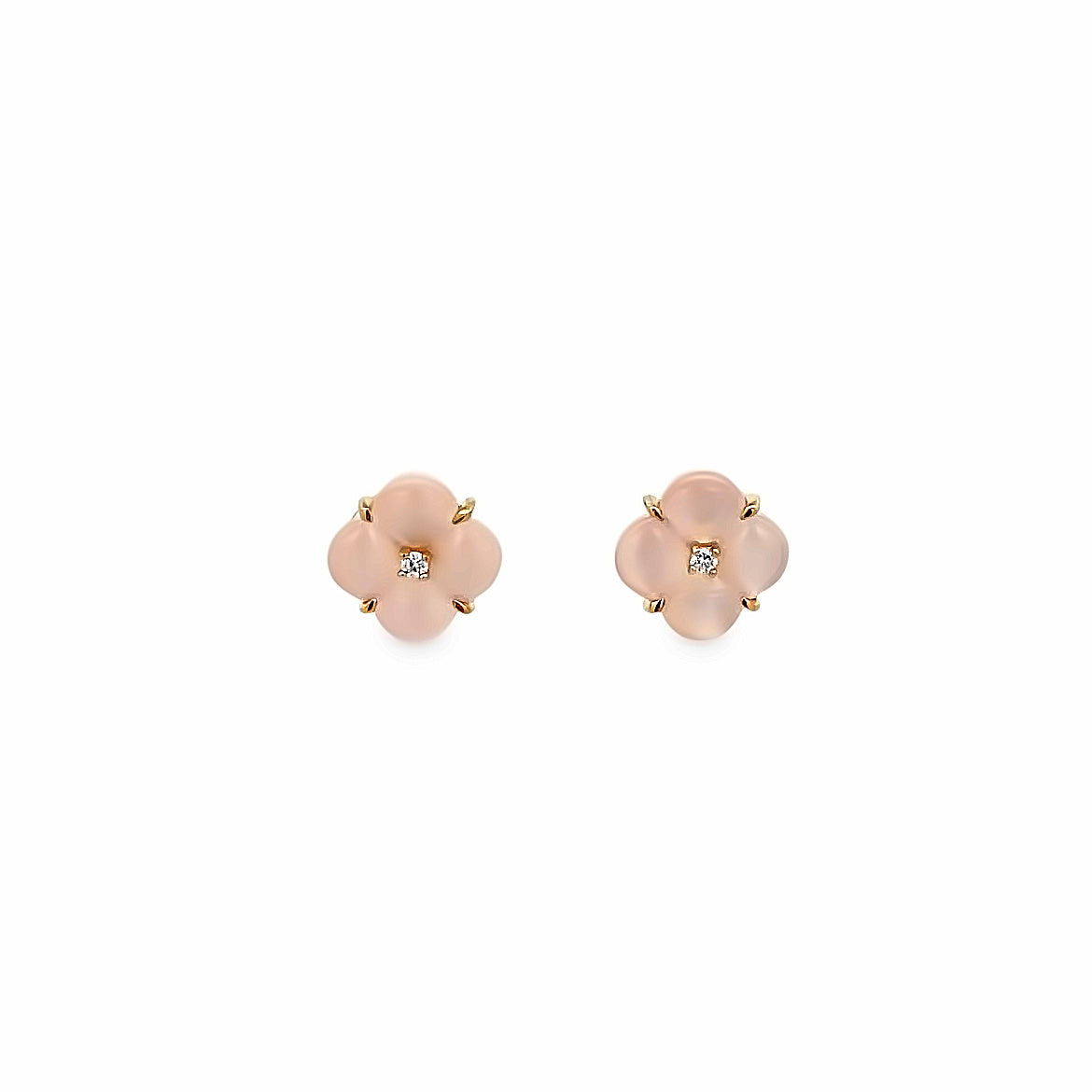 18K GOLD FLOWE SMALL EARRINGS WITH PINK MOTHER OF PEARL