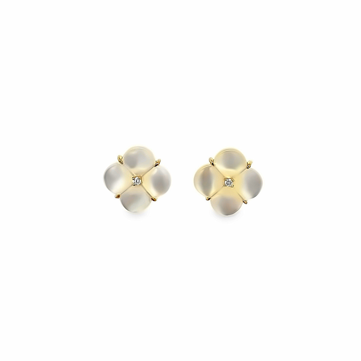 18K GOLD FLOWER MEDIUM EARRINGS WITH MOTHER OF PEARL
