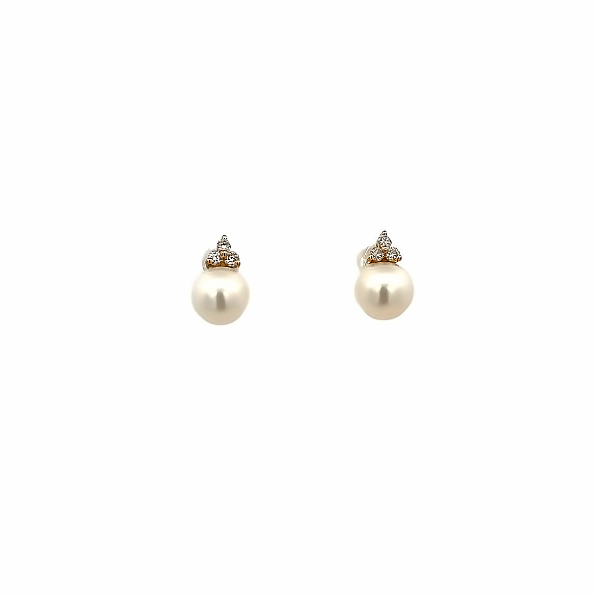 18K GOLD EARRINGS WITH PEARL AND DIAMOND