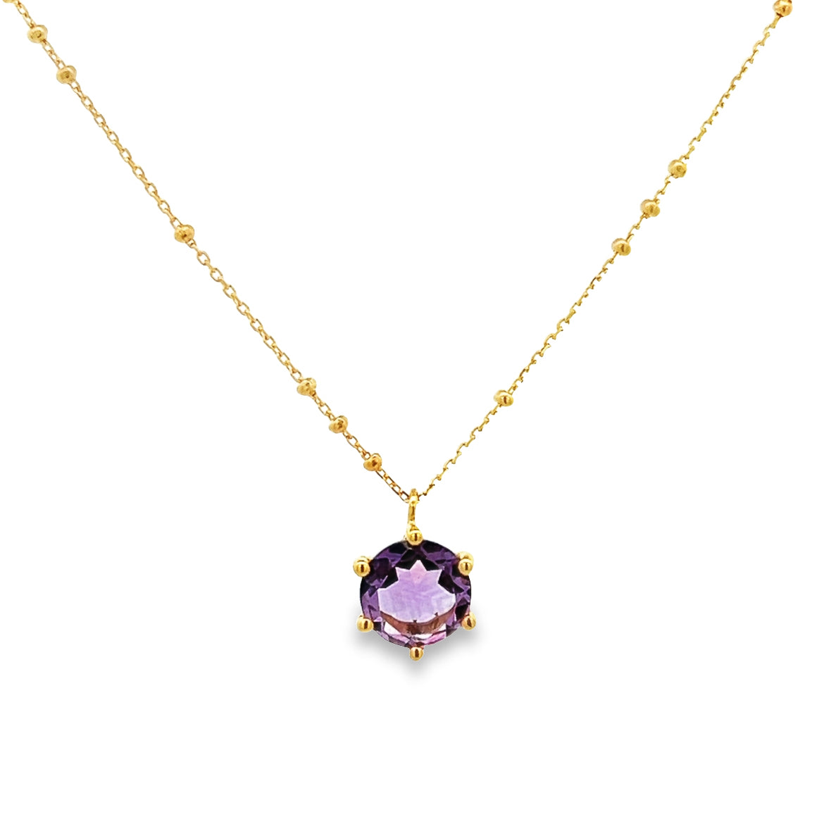 AMETHYST NECKLACE 925 SILVER PLATED