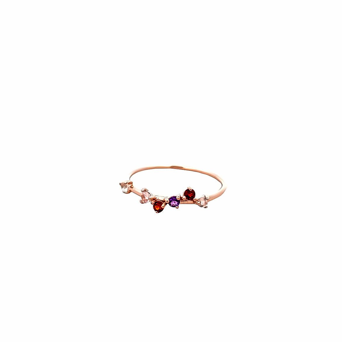 ROSE QUARTZ GARNET RING SET IN 925 ROSE GOLD