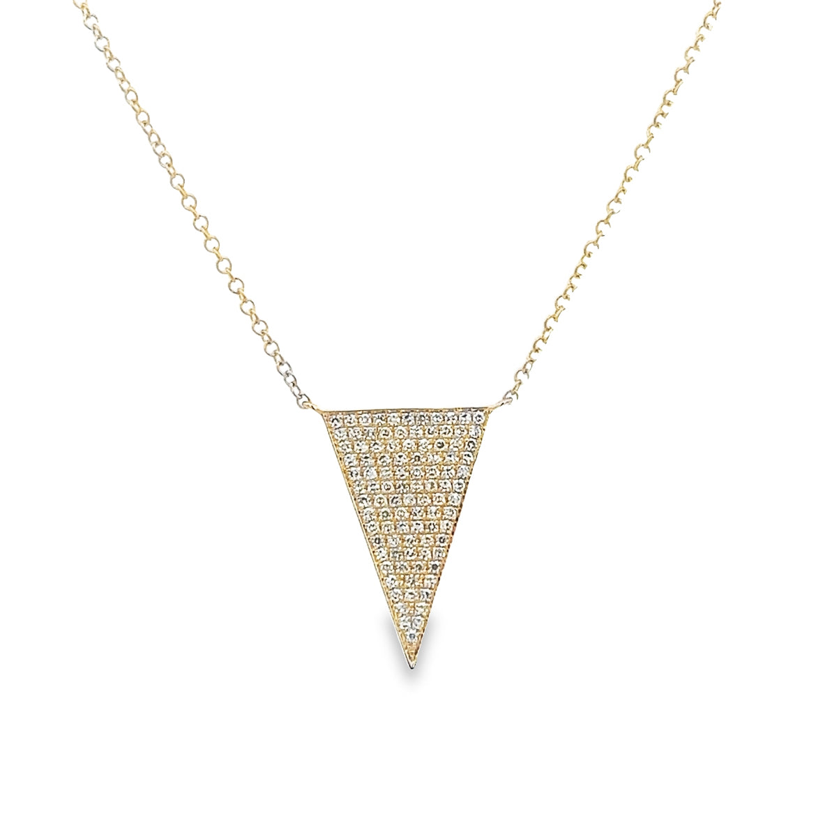 D0.25CT 14KY PAVE TRIANGLE NECKLACE