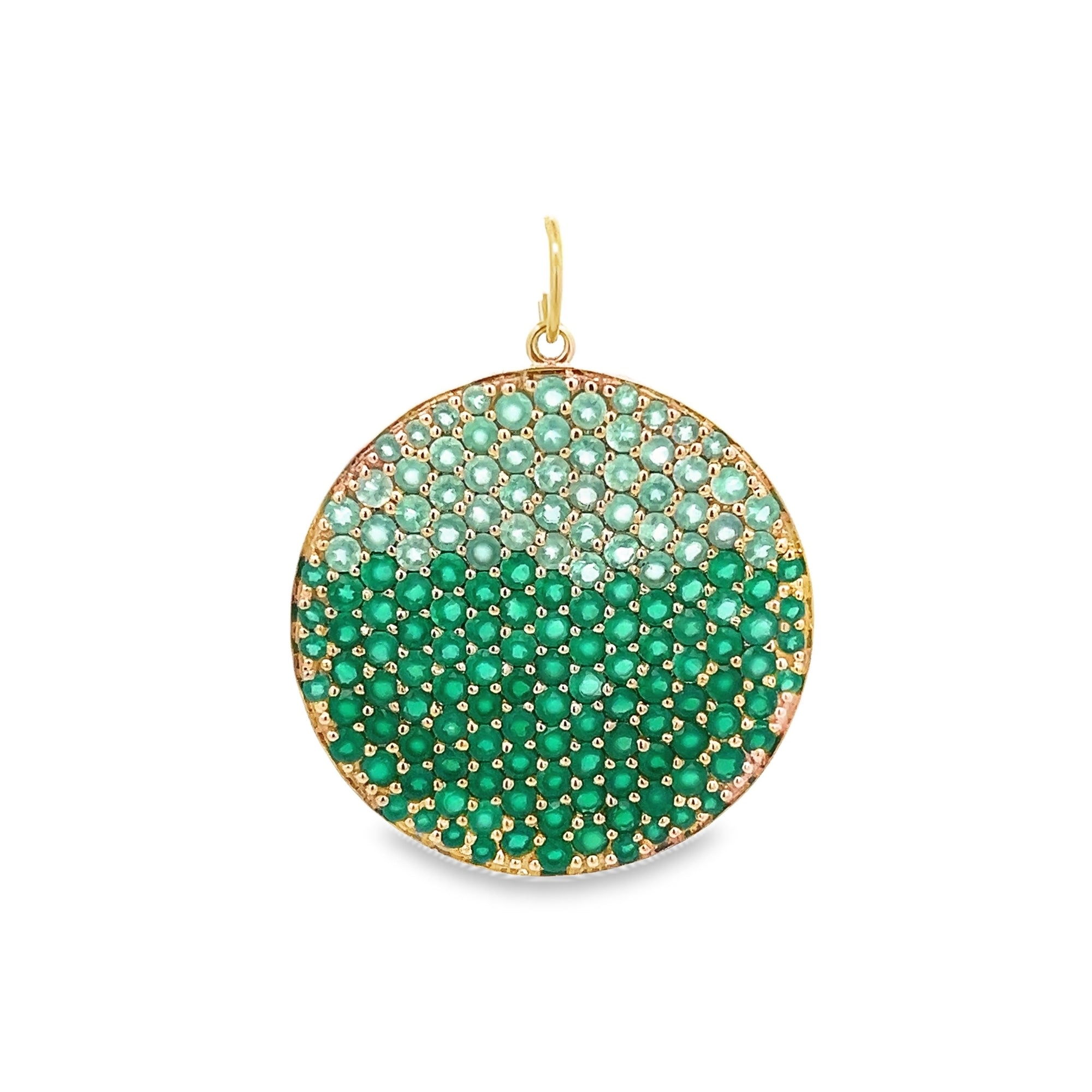 ONYX PAVÉ ROUND CHARM SET IN 14K YELLOW GOLD