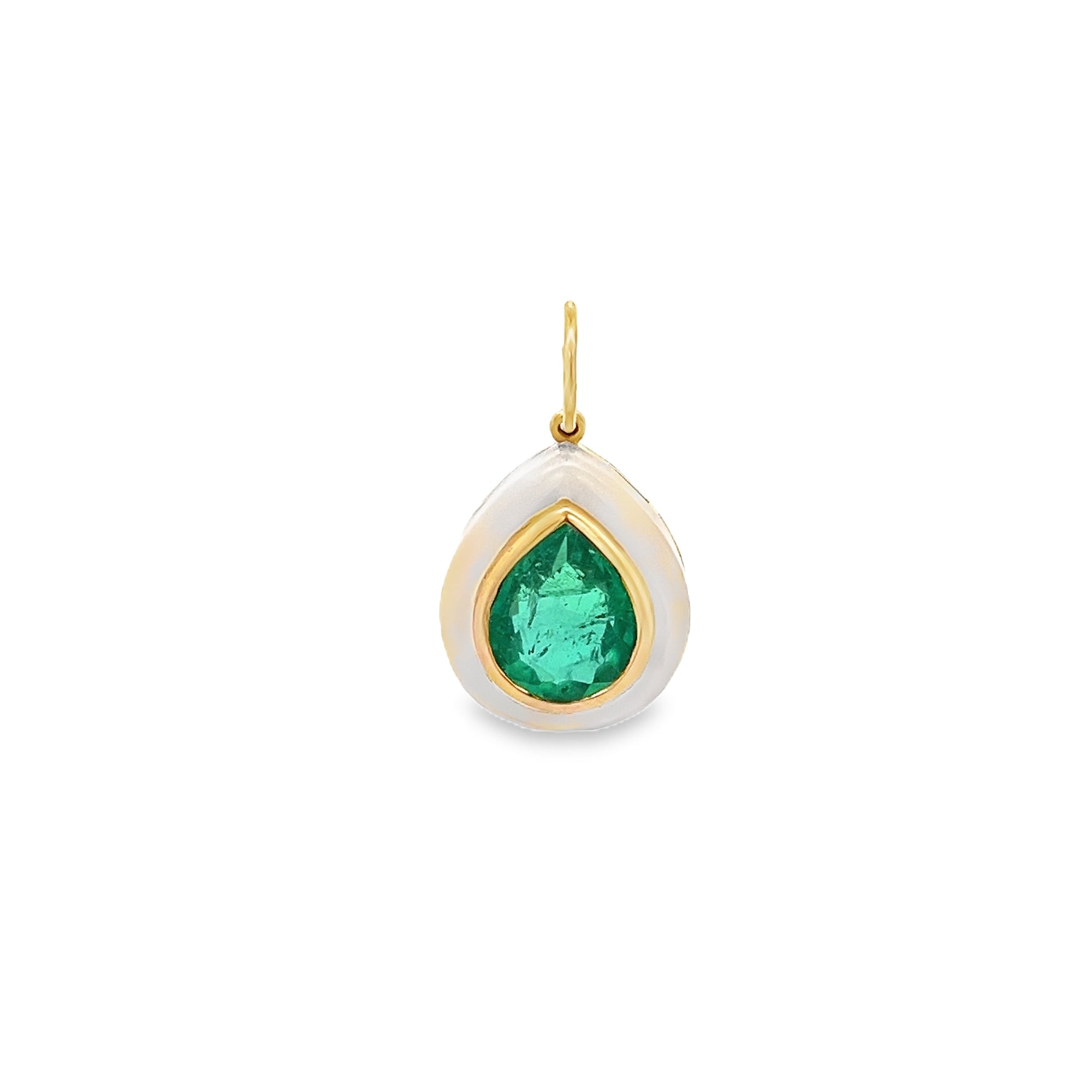 14KY DROP CHARM APA2.94CT MOP1.37CT