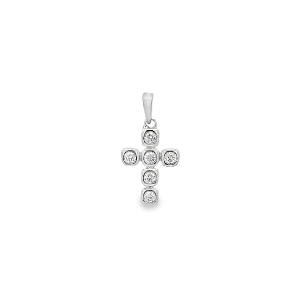 D0.16CT 14KW SMALL CROSS CHARM