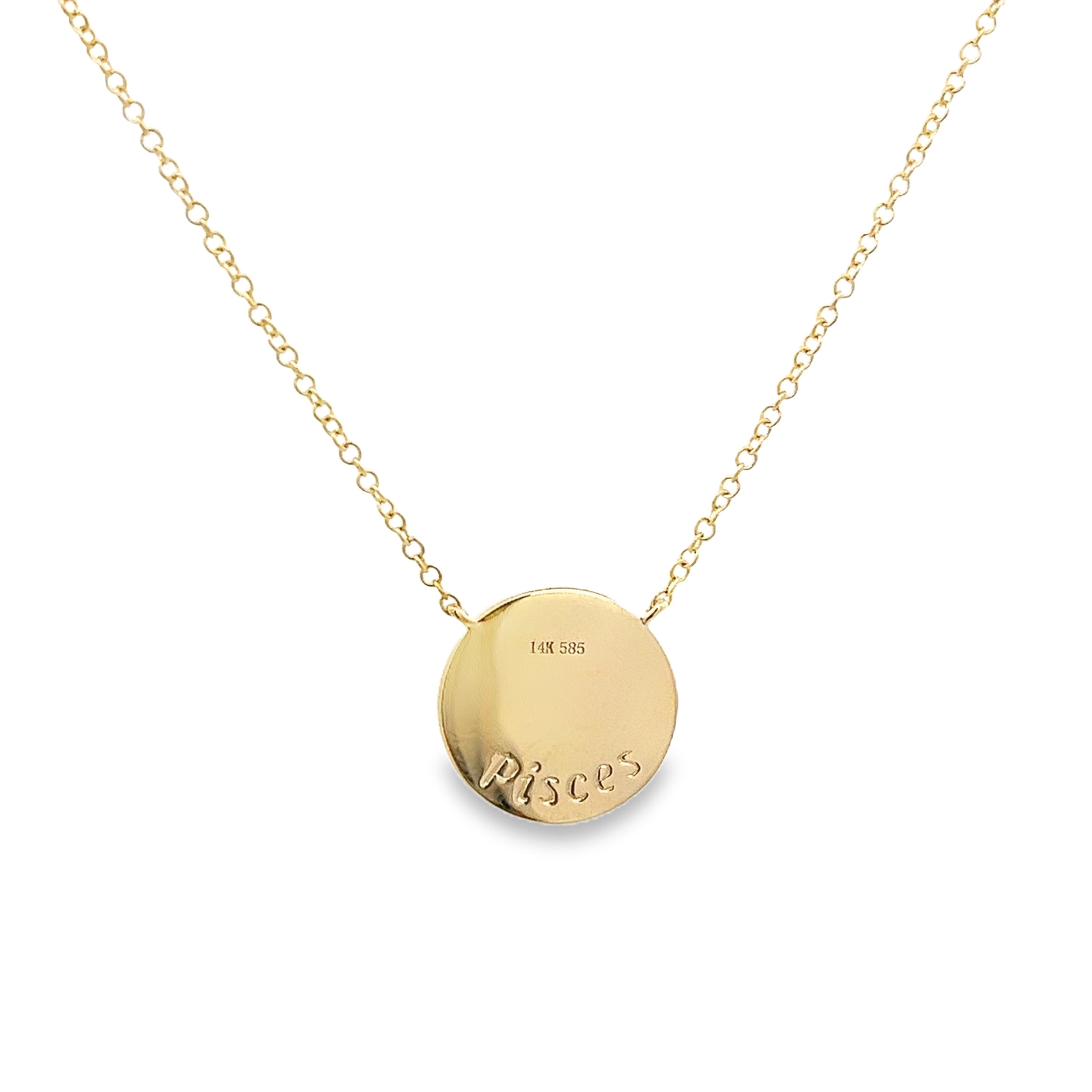 D0.08CT 14KY ZODIAC PISCES NECKLACE