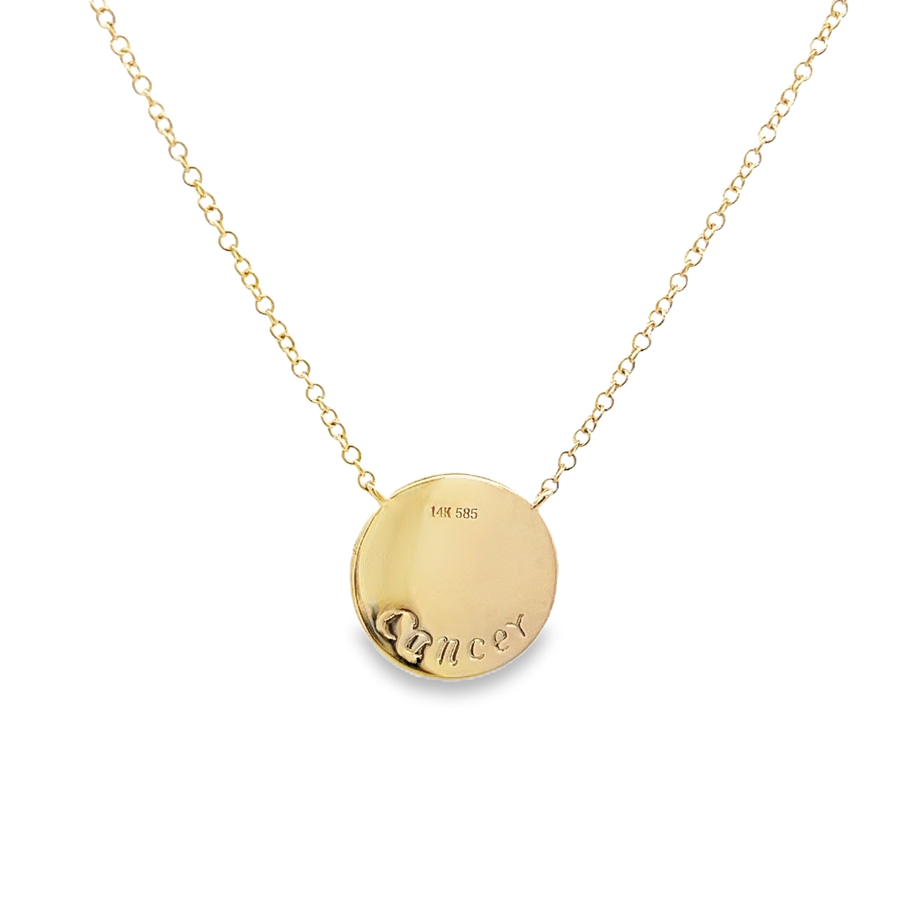 D0.08CT 14KY ZODIAC CANCER NECKLACE