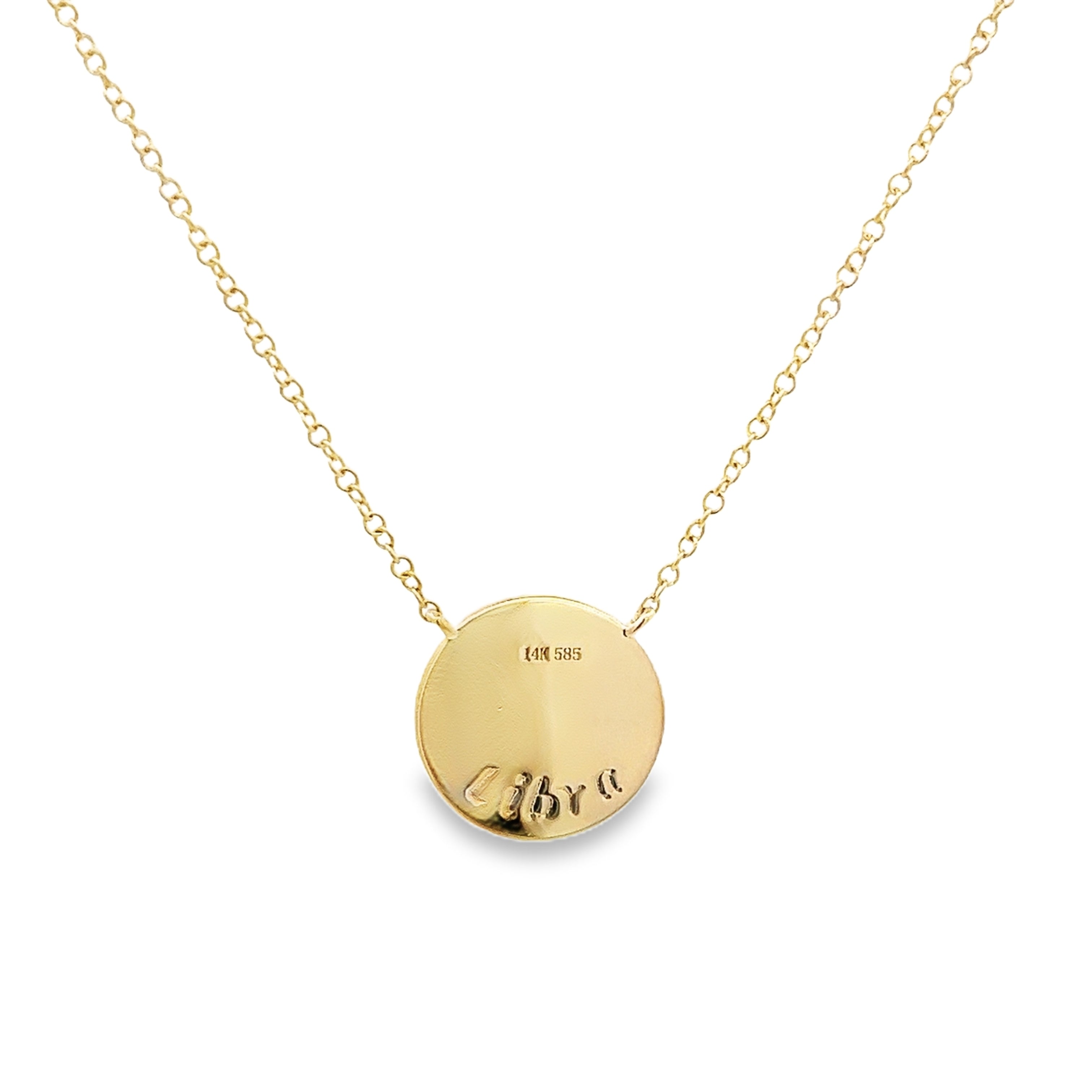 D0.08CT 14KY ZODIAC LIBRA NECKLACE