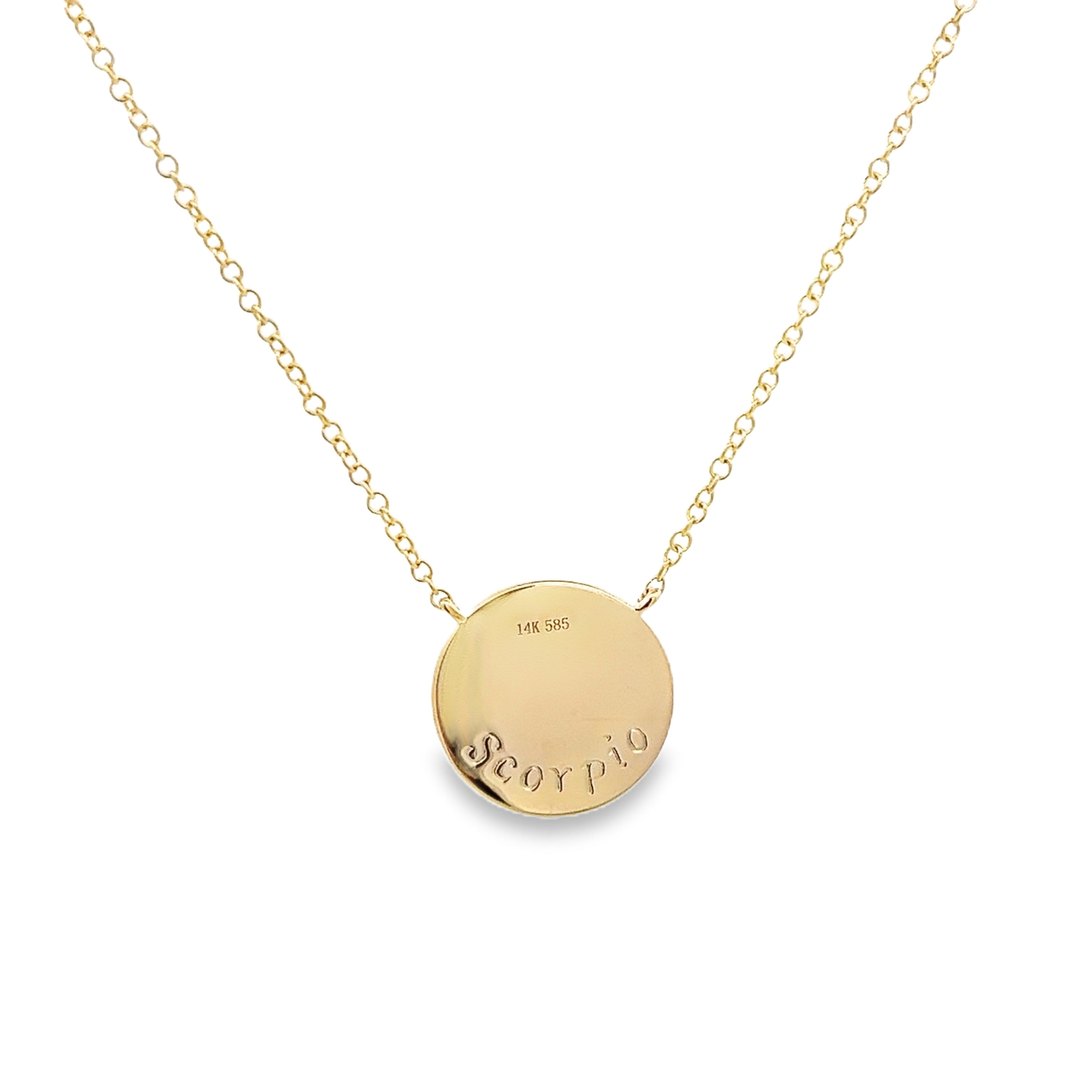 D0.08CT 14KY ZODIAC SCORPIO NECKLACE