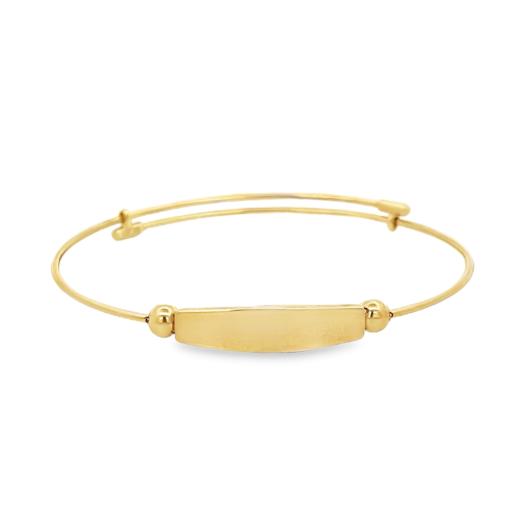 14KY BAR AND BEADS ADJUSTABLE BANGLE