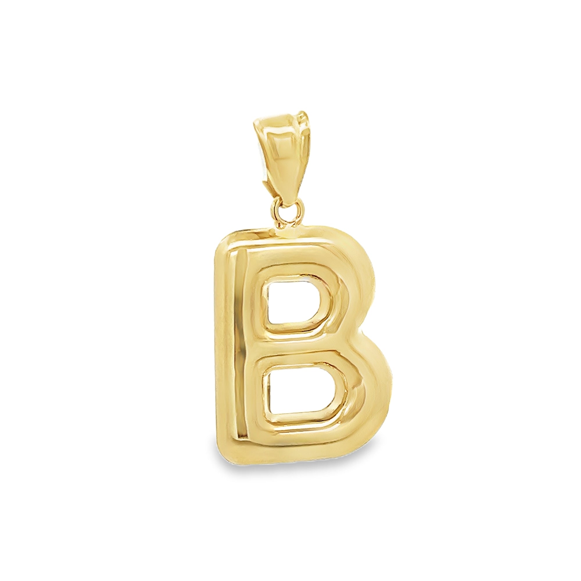 14KY B HOLLOW PUFF INITIALS CHARM