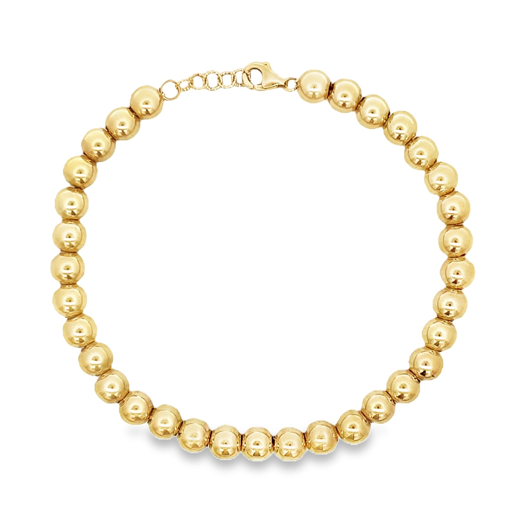14KY BEADED 6MM BRACELET