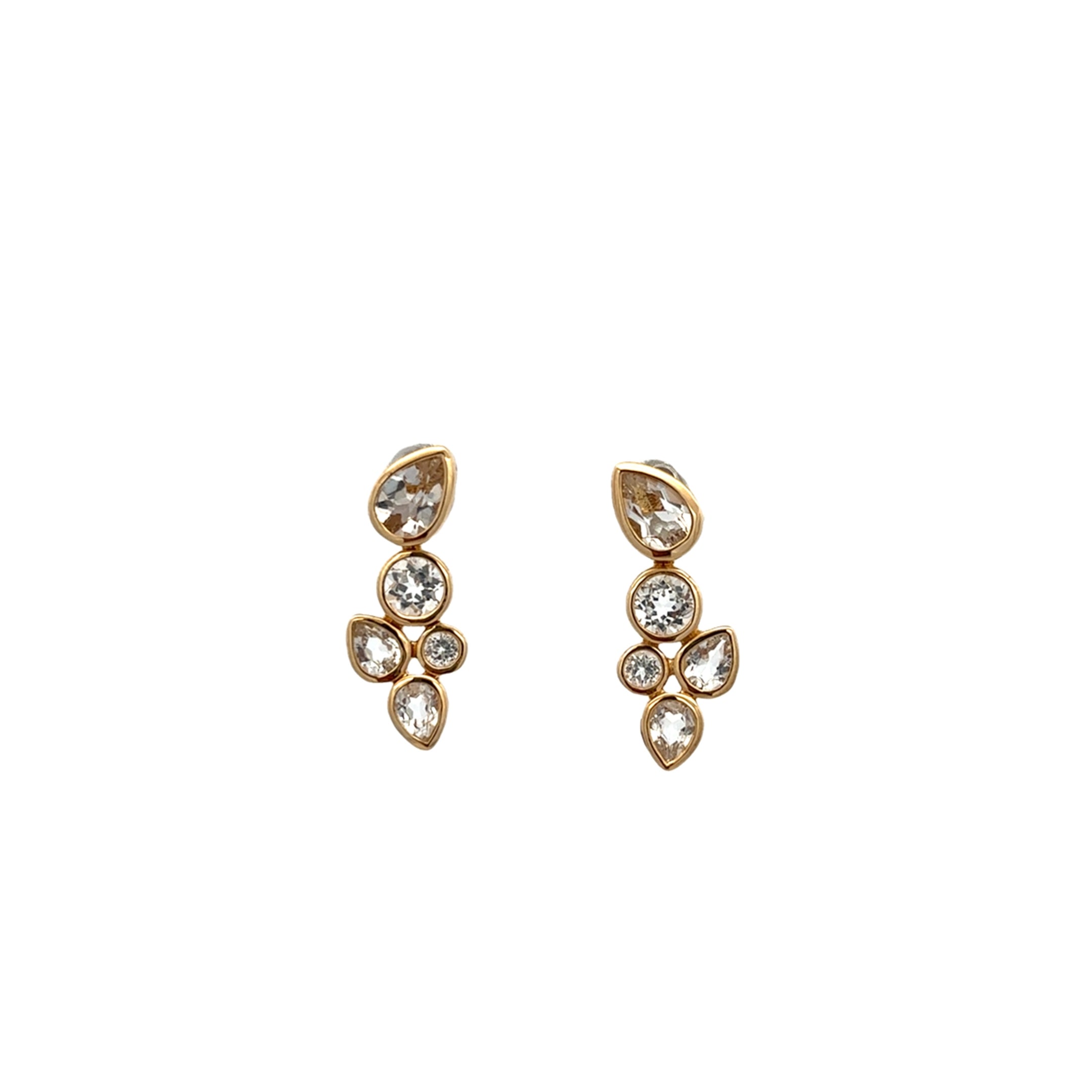 14KY CLUSTER DROP EARRINGS QUA2.43CT