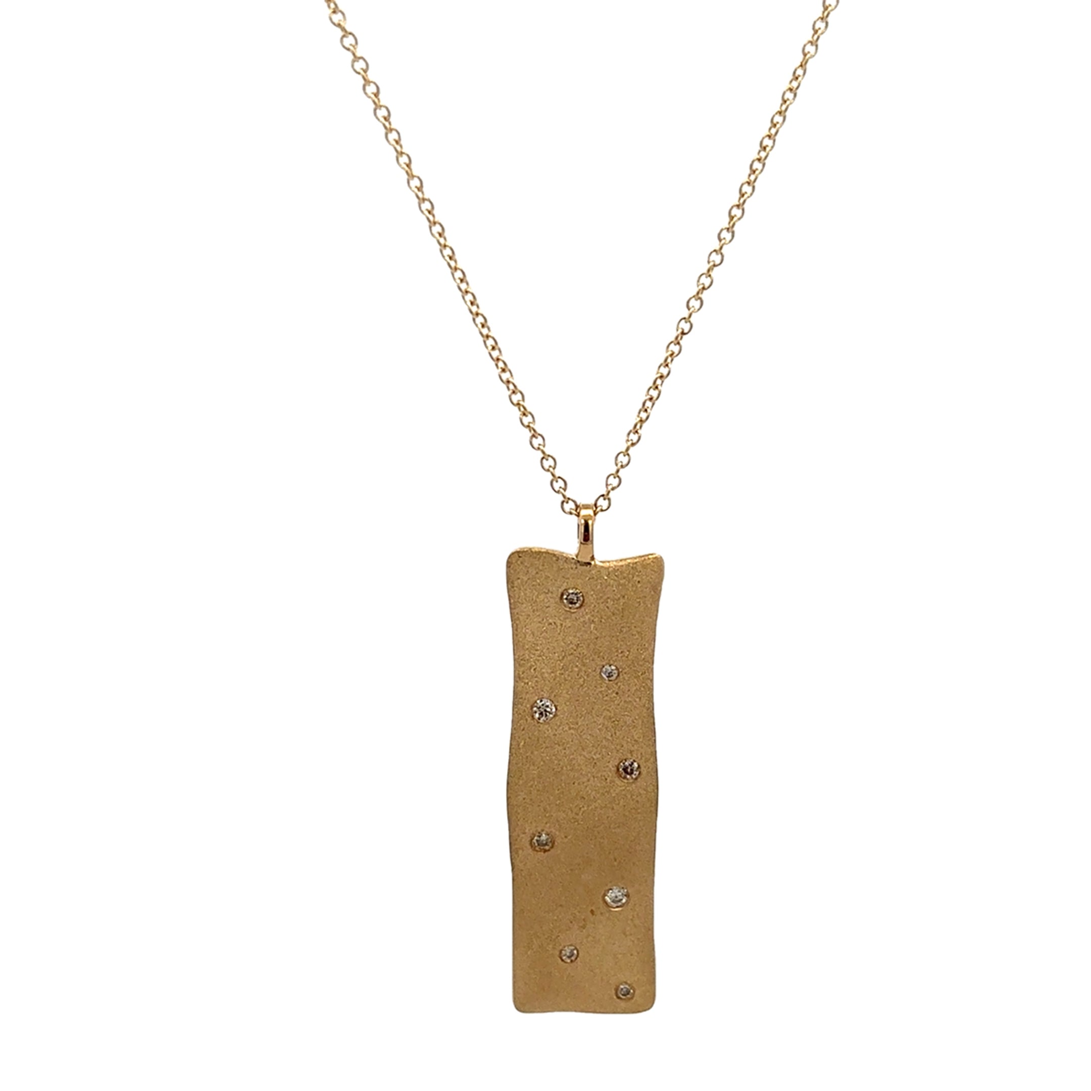 D0.06CT 14KY BAR SMOOTH MATE MULTI STATION DIAMOND NECKLACE