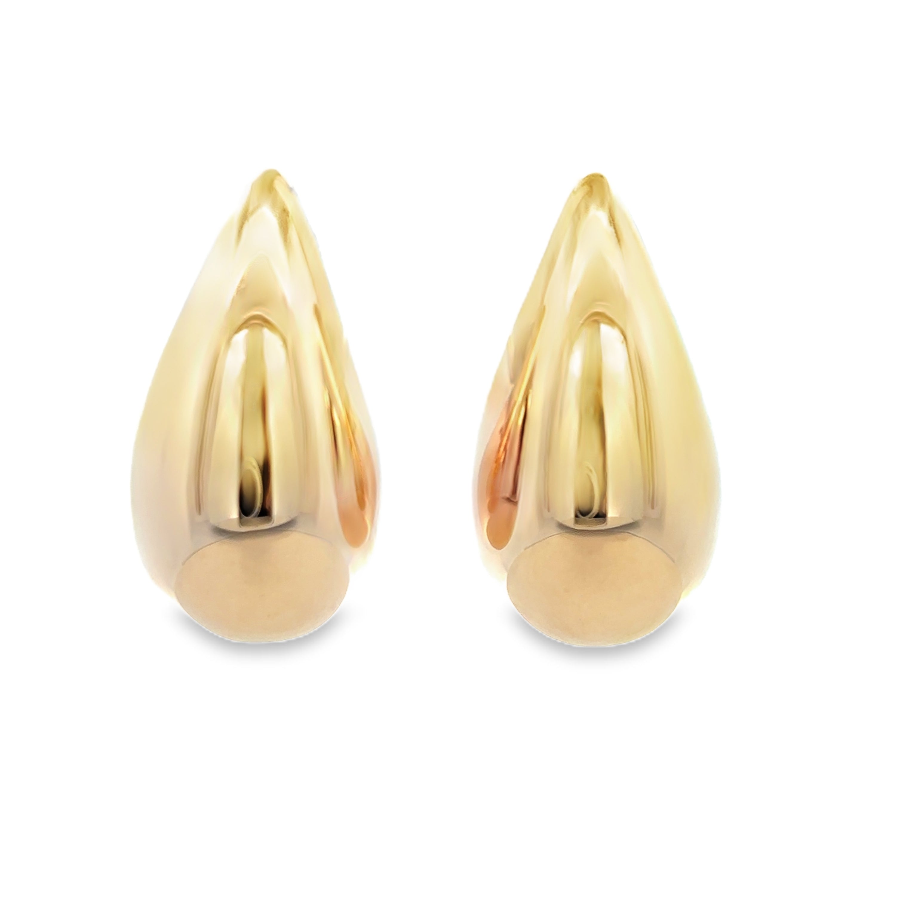 14KY DOME DROP 25MM EARRINGS