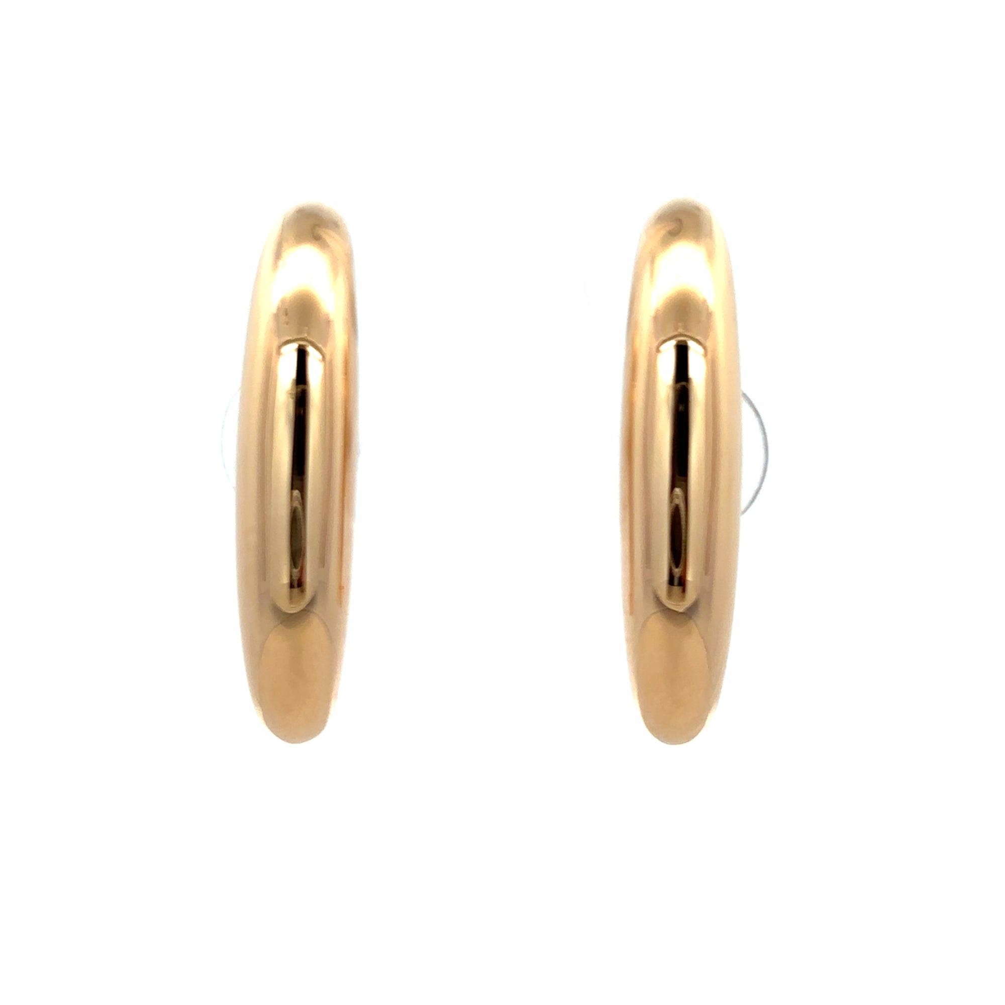 14KY DOME BAR 25MM EARRINGS
