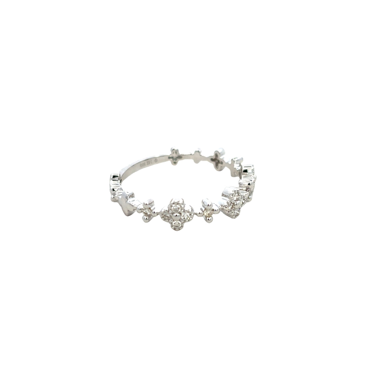 D0.14CT 14KW SEMI INFINITY MINI FLOWER RING T6.5
