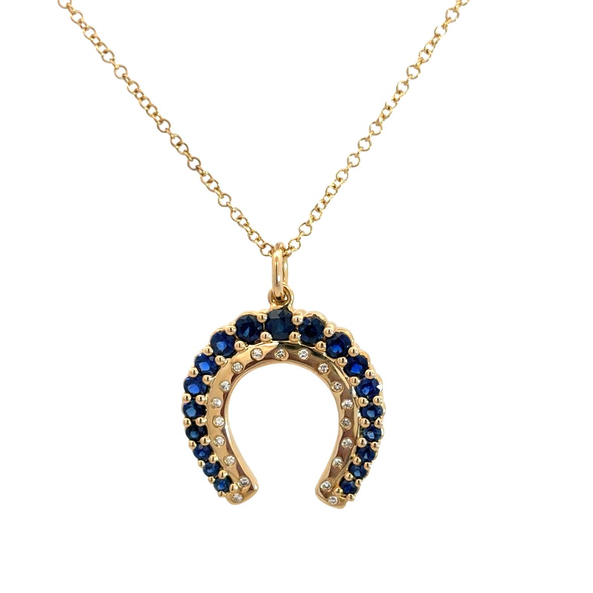 D0.05CT 14KY BIG HORSESHOE NECKLACE BS0.69CT