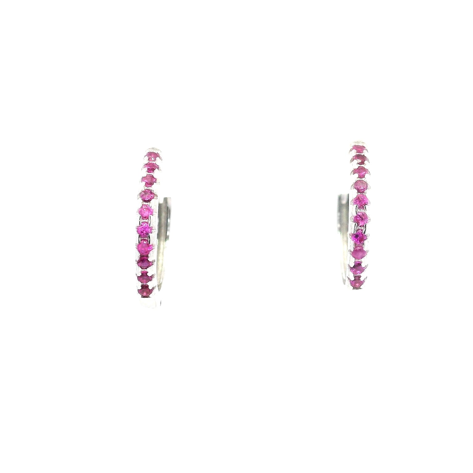 925SS SEMI INFINITY PINKISH RED CZ HUGGIES