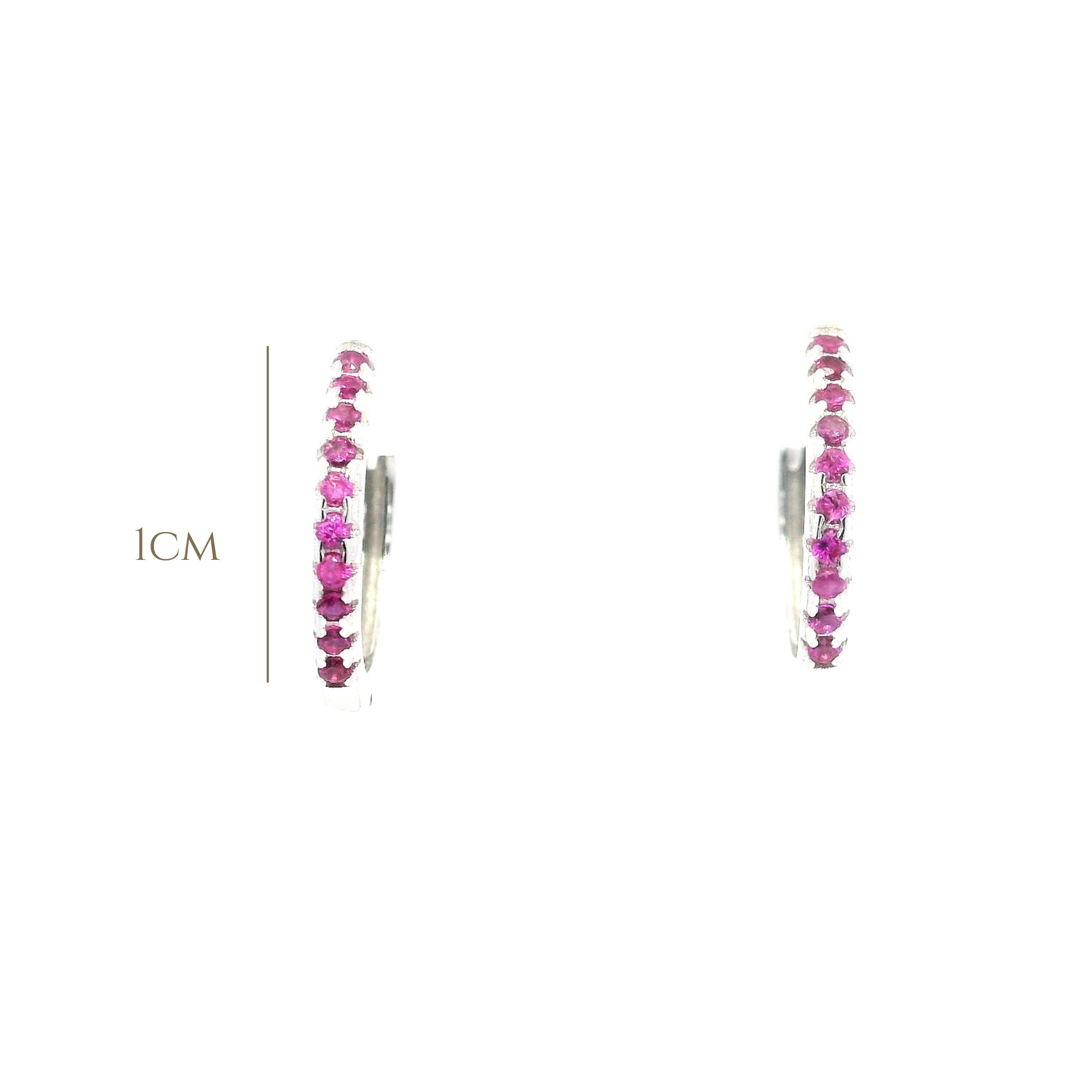 925SS SEMI INFINITY PINKISH RED CZ HUGGIES