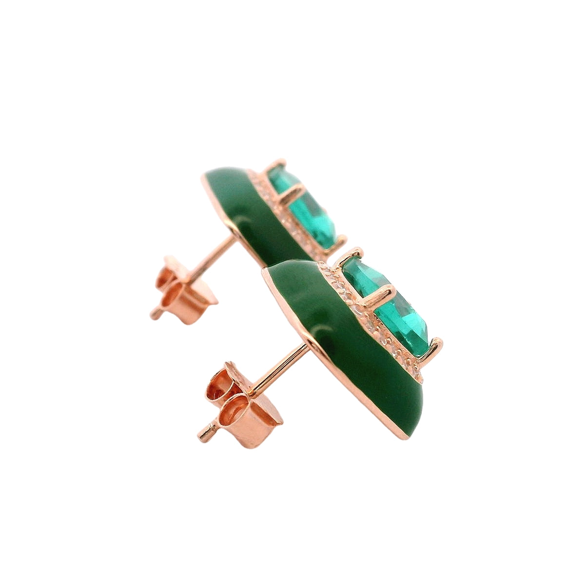 BIG SQUARE EARRINGS IN 925 ROSE GOLD PLATED