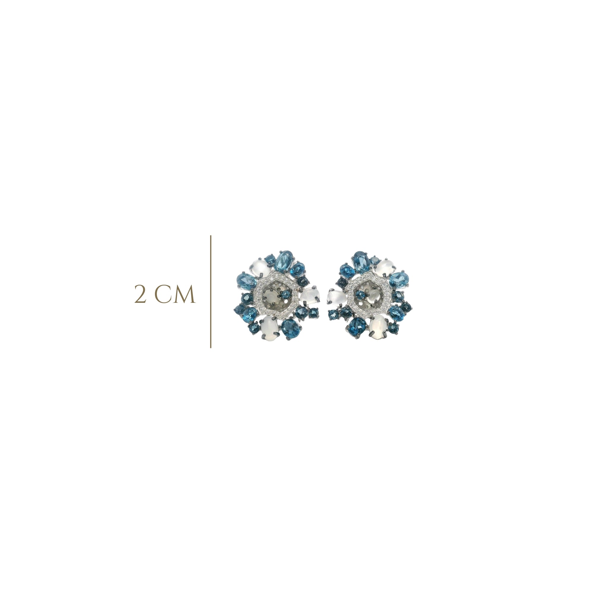 925SL CIRCLE LONDON TOPAZ MOONSTONE EARRINGS
