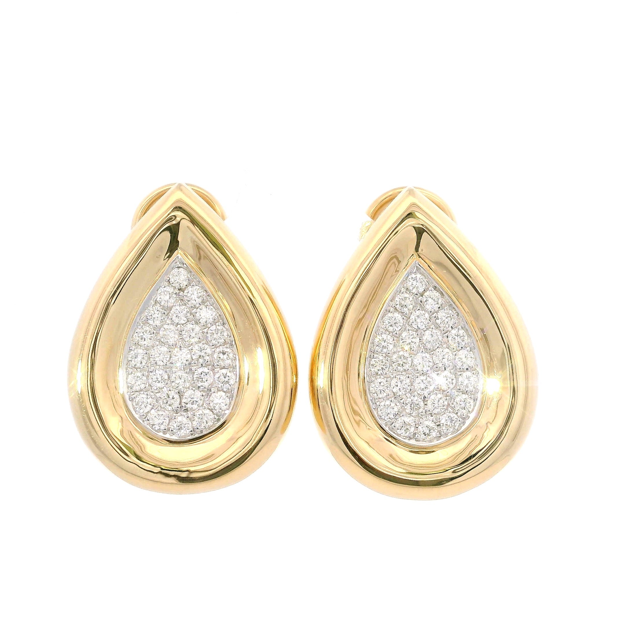 D0.58CT 18KY DROP CENTER DIAMOND EARRINGS