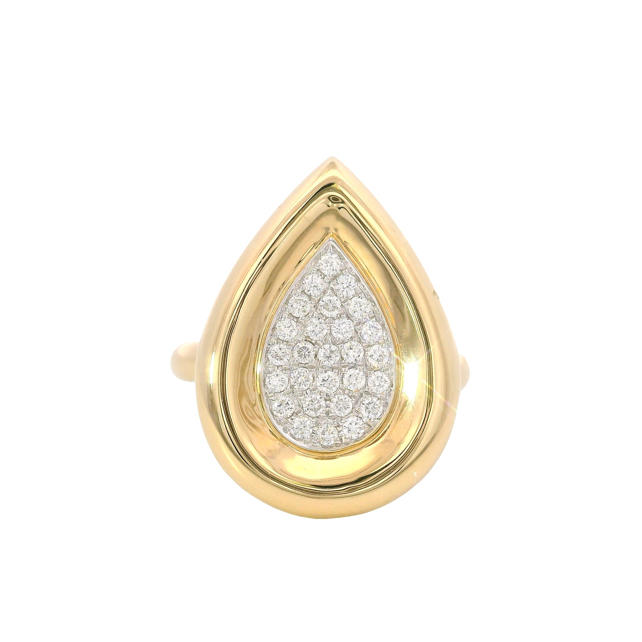 D0.28CT 18KY DROP CENTER DIAMOND RING