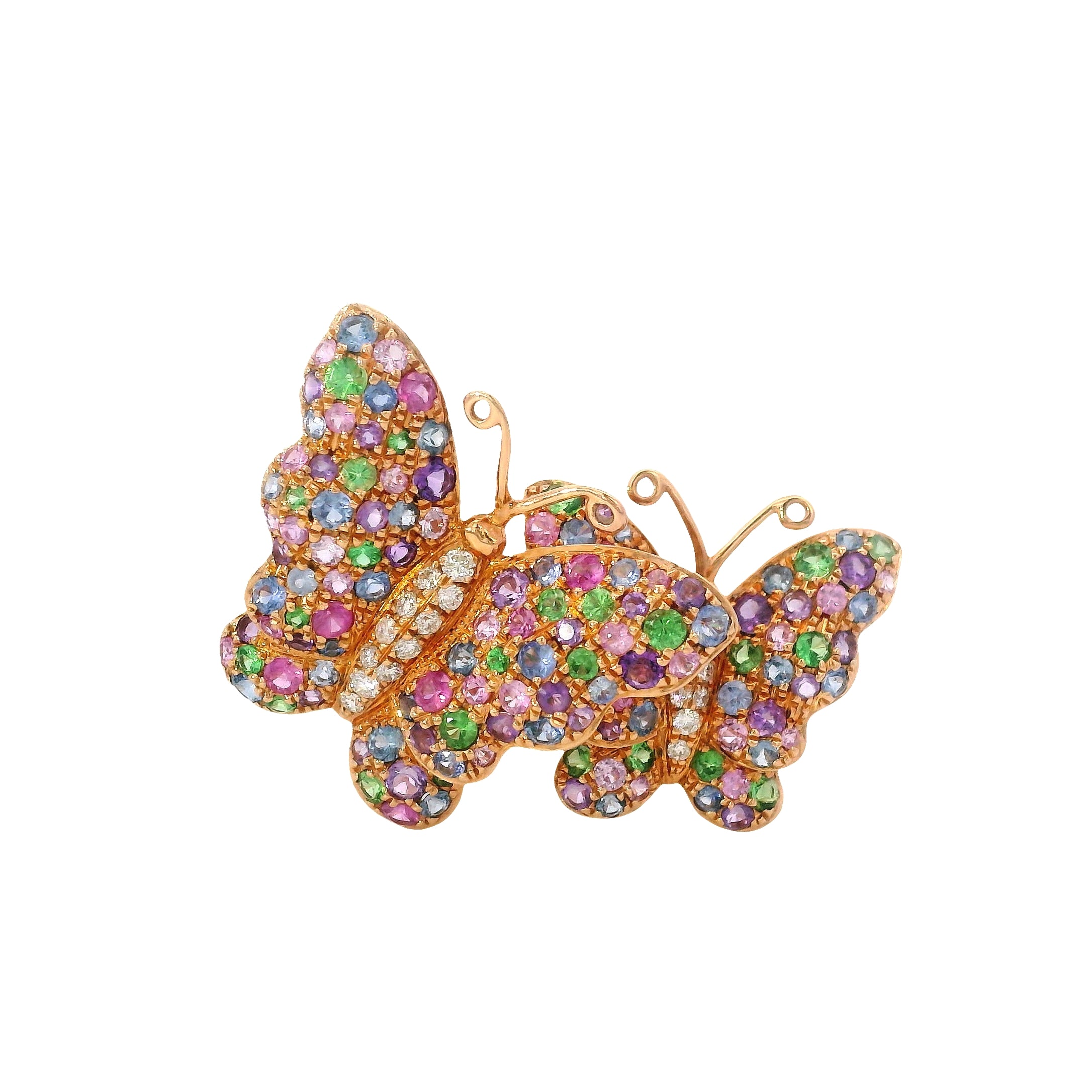 D0.20CT 18KR TWO BUTTERFLY RING MS2.83CT T7