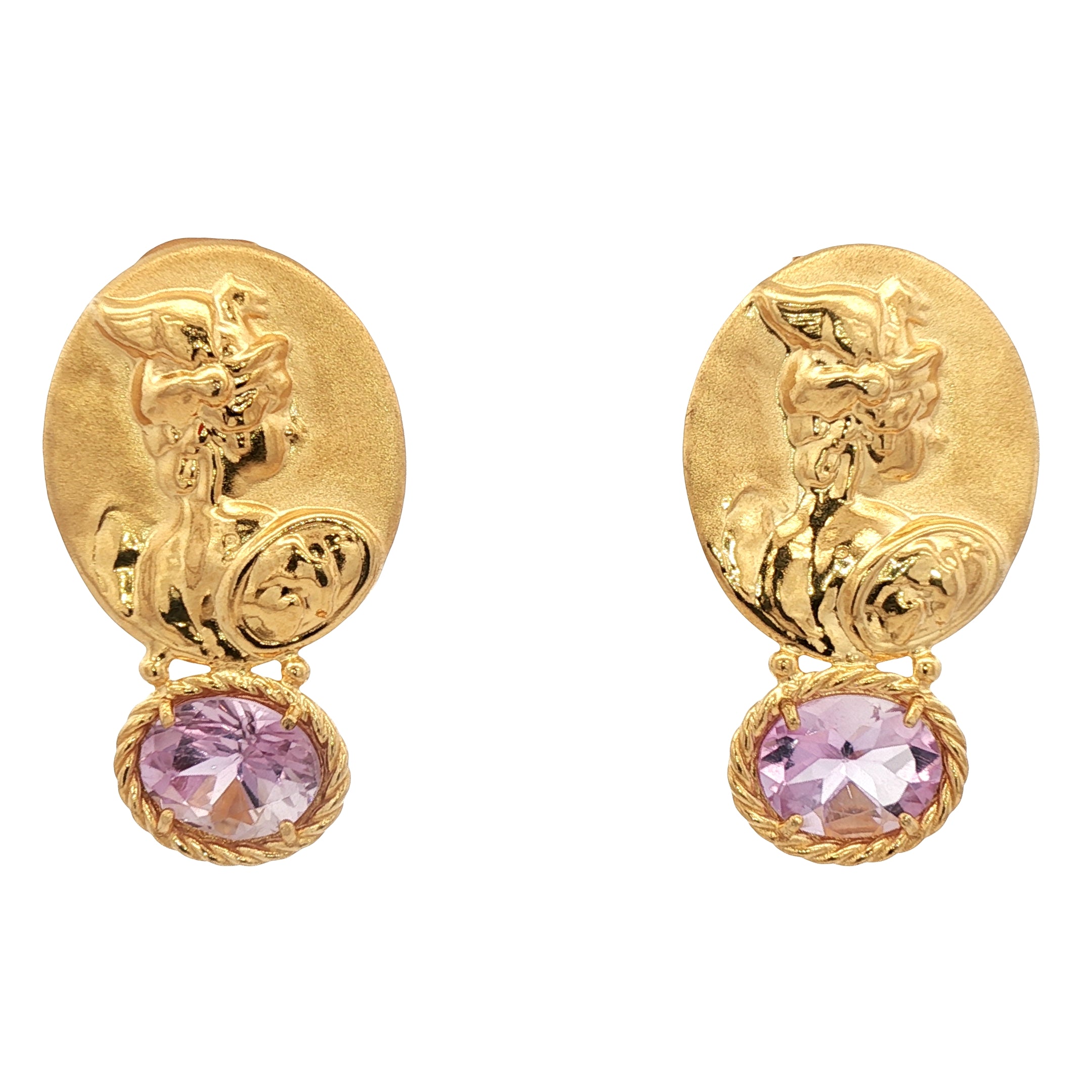 925YG HERMES AND AMETHYST EARRINGS