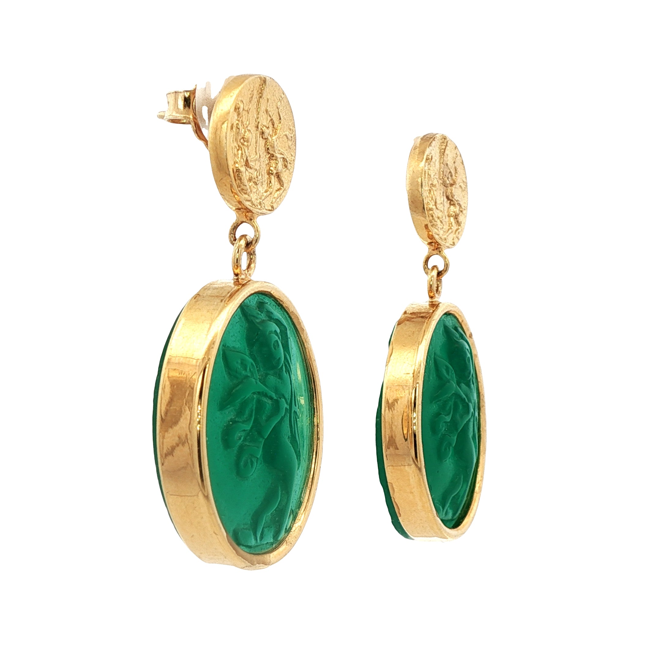 925YG CUOID GREEN EARRINGS