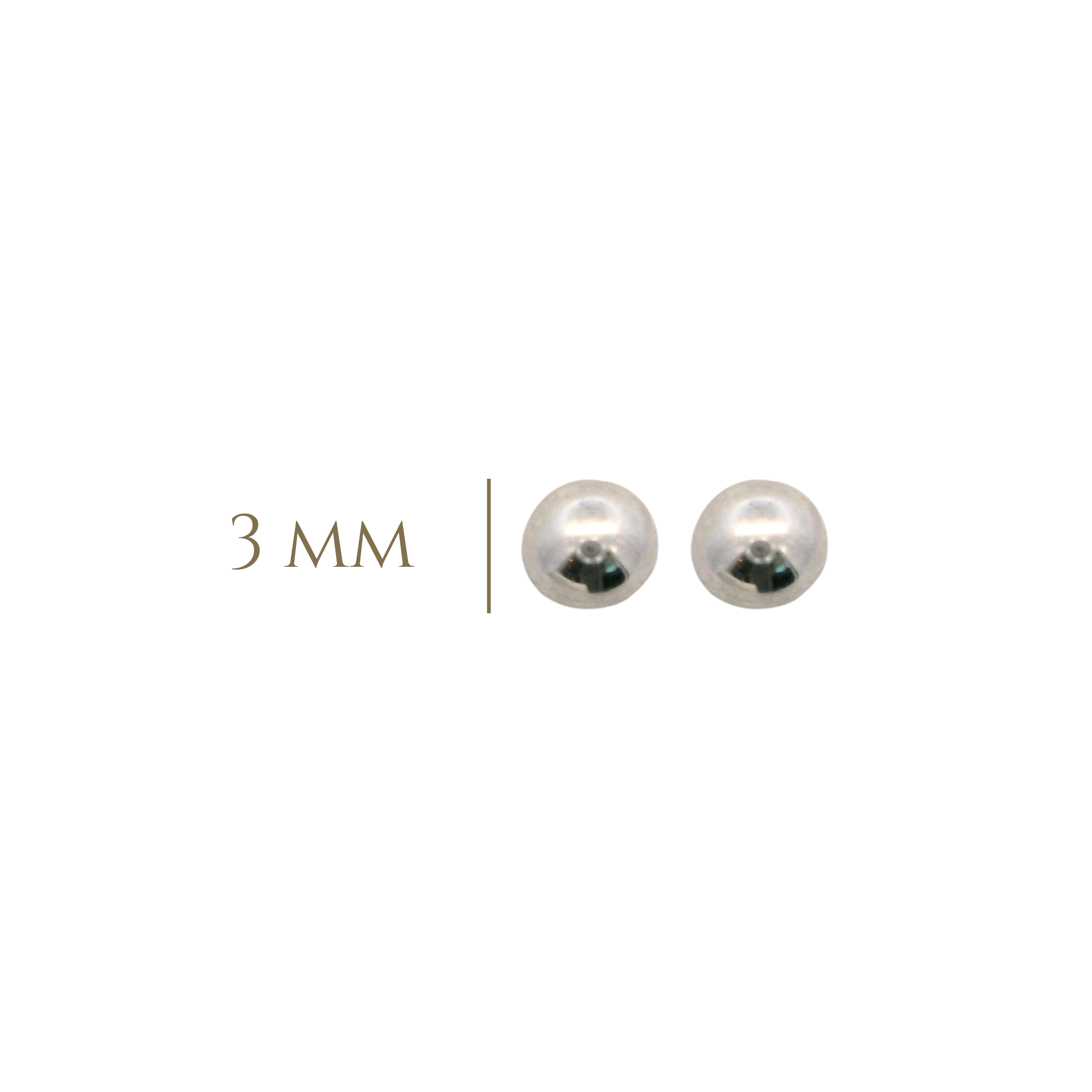 14KW DOME CIRCLE SMOOTH 3MM EARRINGS
