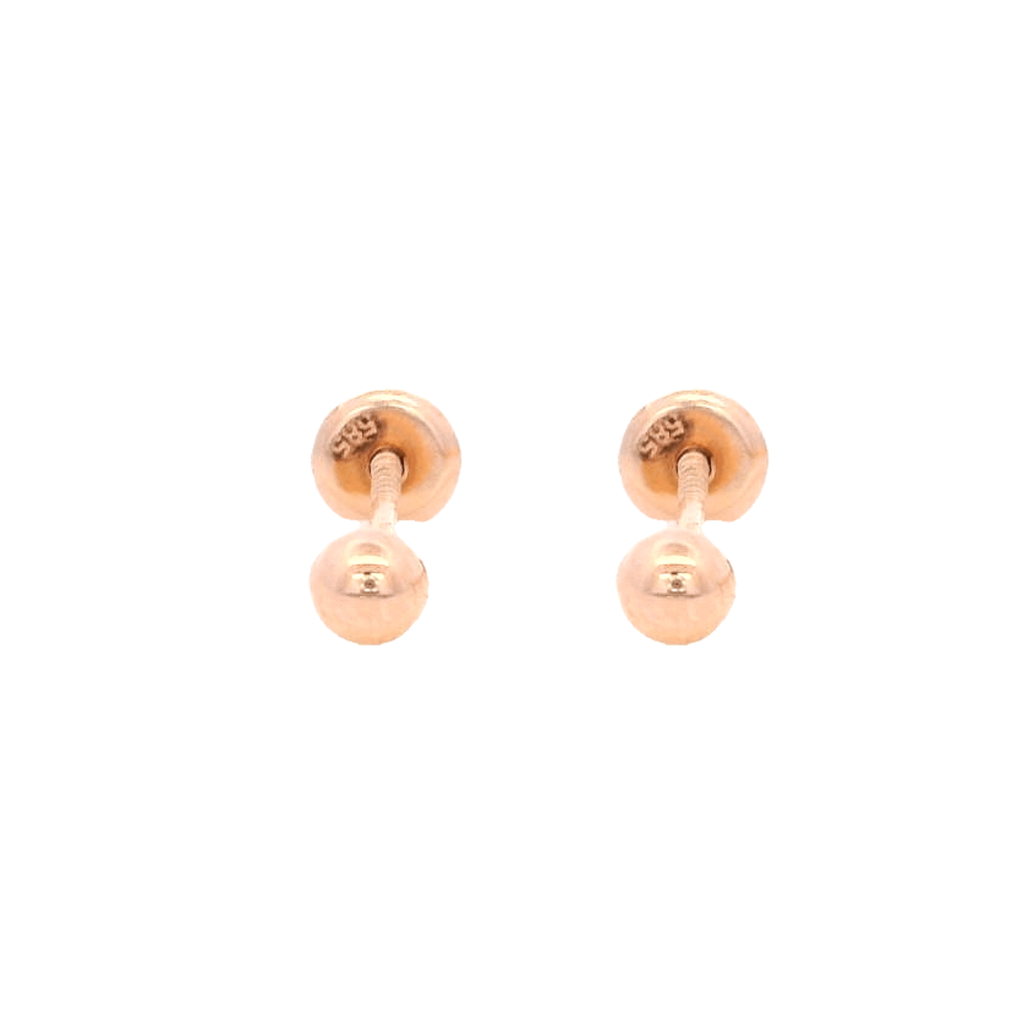 14KR DOME CIRCLE SMOOTH 3MM EARRINGS - C'SANTOS